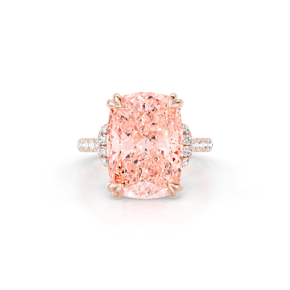 High Jewelry | Nathalie Cushion Cut Pink Lab Diamond Solitaire Engagement Ring image 1