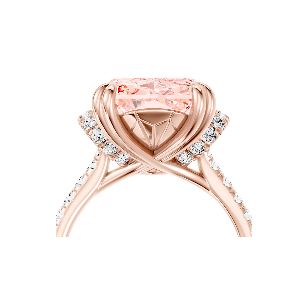 High Jewelry | Nathalie Cushion Cut Pink Lab Diamond Solitaire Engagement Ring image 5