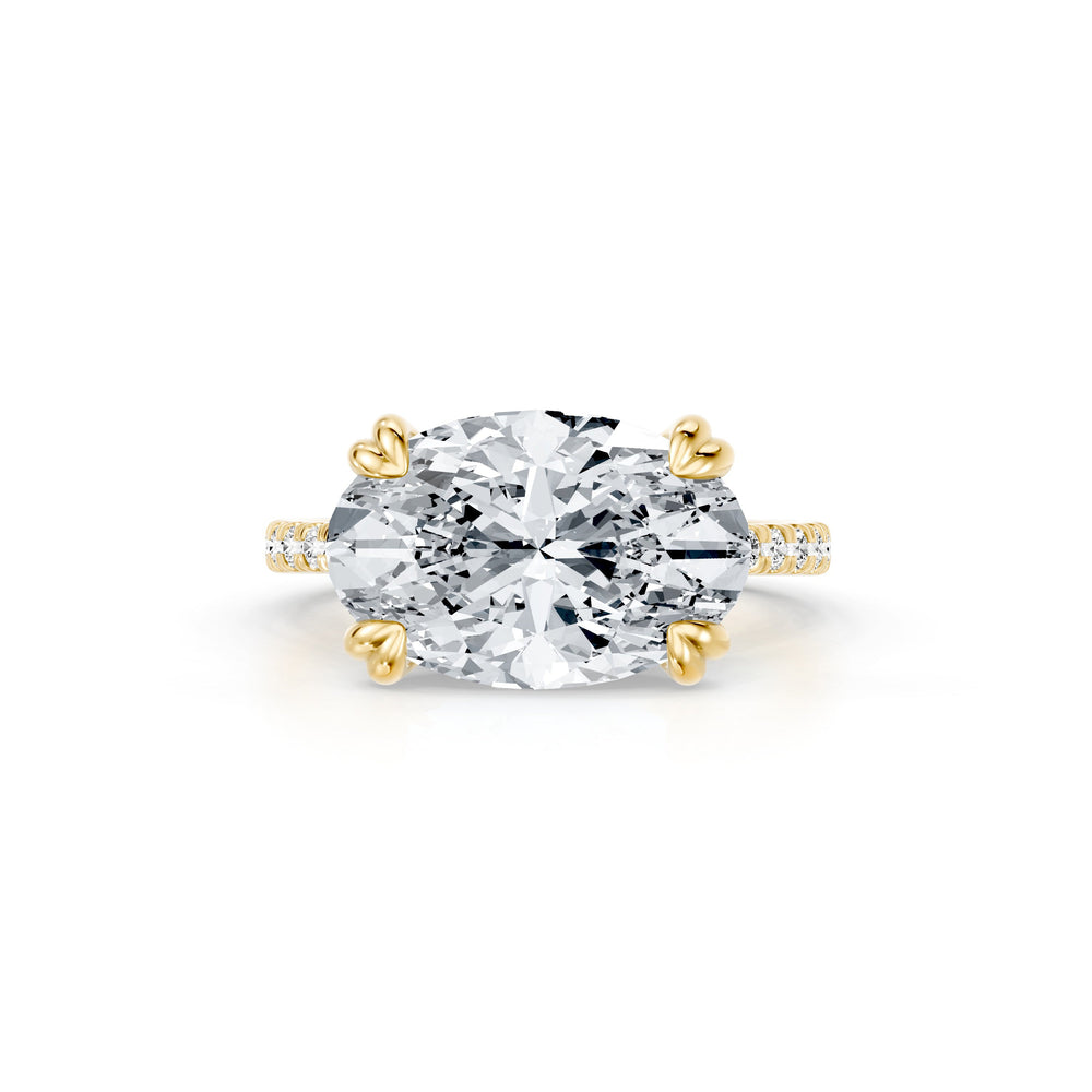 High Jewelry | Elle East-West Oval Cut Solitaire Lab Diamond Engagement Ring image 1