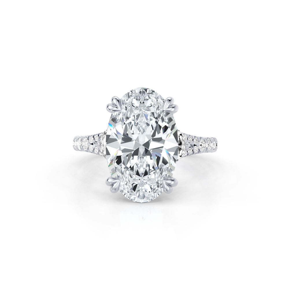 High Jewelry | Jane Oval Cut Three Stone Lab Diamond Engagement Ring image 1