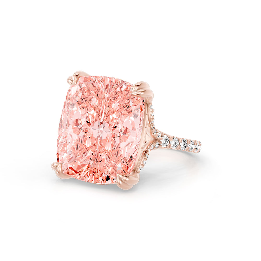 High Jewelry | Soho Cushion Cut Pink Lab Diamond Solitaire Engagement Ring image 2