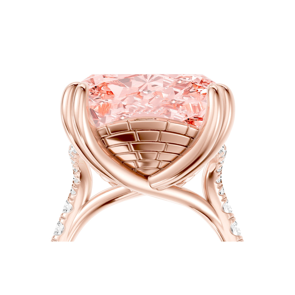 High Jewelry | Soho Cushion Cut Pink Lab Diamond Solitaire Engagement Ring image 5