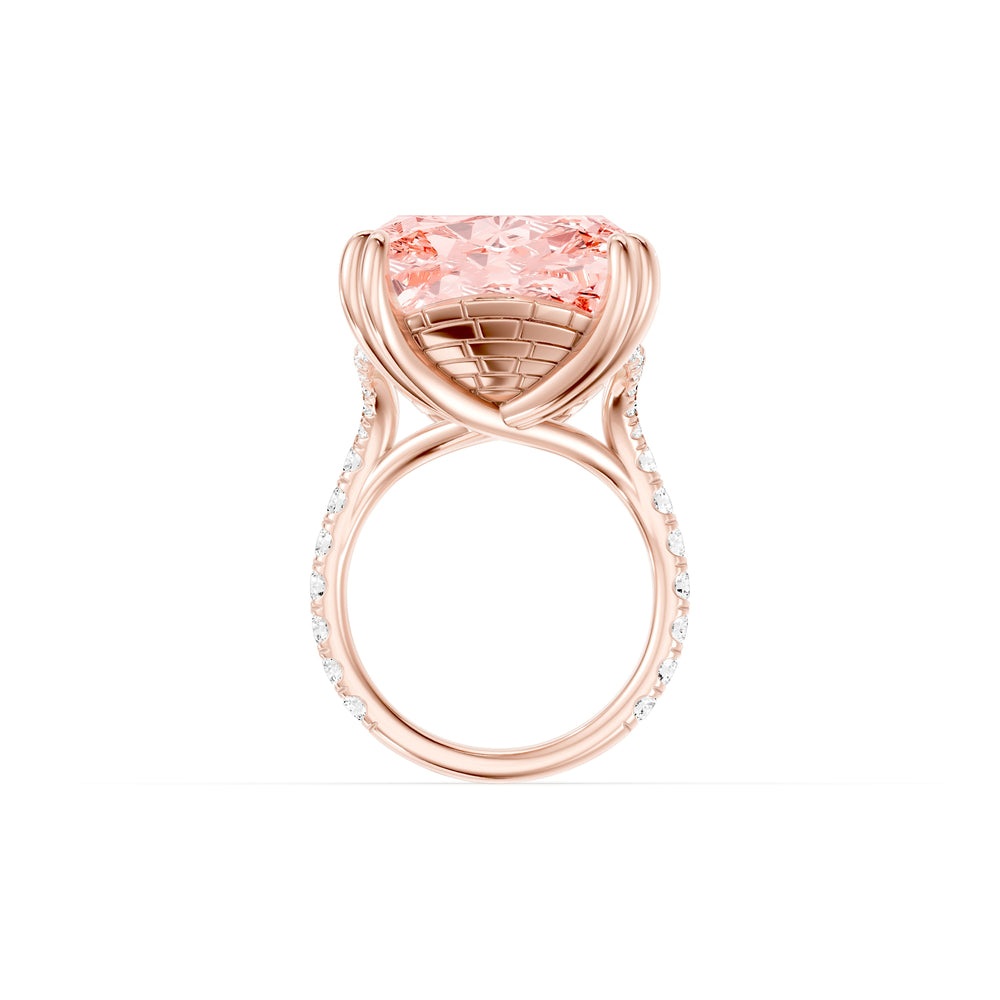 High Jewelry | Soho Cushion Cut Pink Lab Diamond Solitaire Engagement Ring image 4