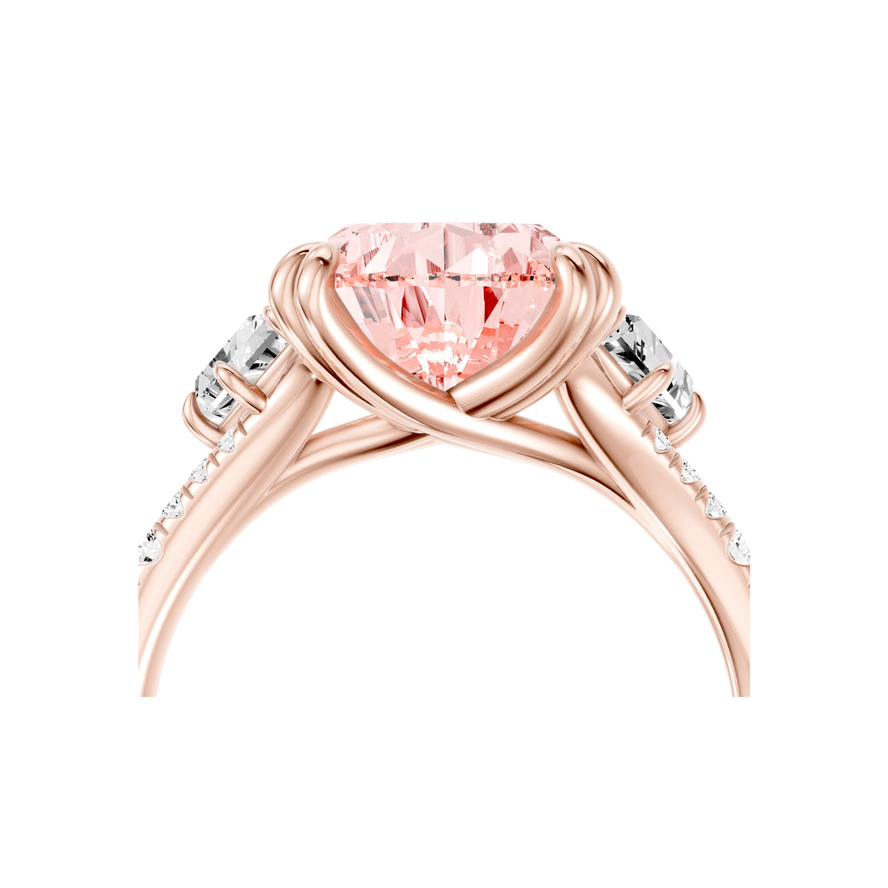 Jane Pear Cut Pink Lab Diamond Three Stone Engagement Ring image 5