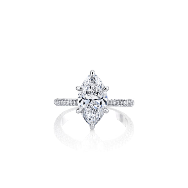 Elle Radiant Three Stone Lab Diamond Engagement Ring | Jean Dousset