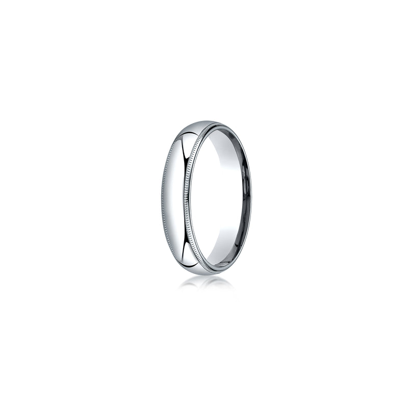 Men's Classic Quarter Round Wedding Band With Milgrain image 2