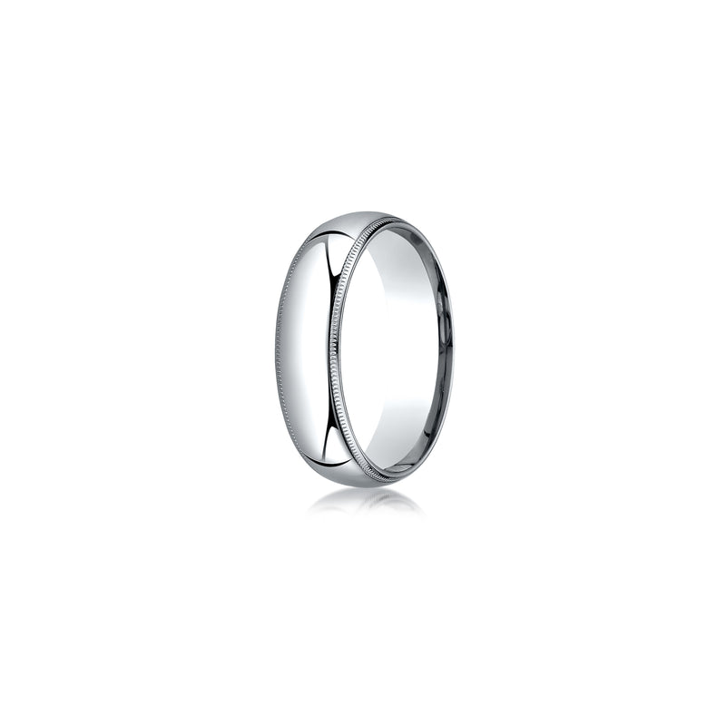 Men's Classic Quarter Round Wedding Band With Milgrain image 3