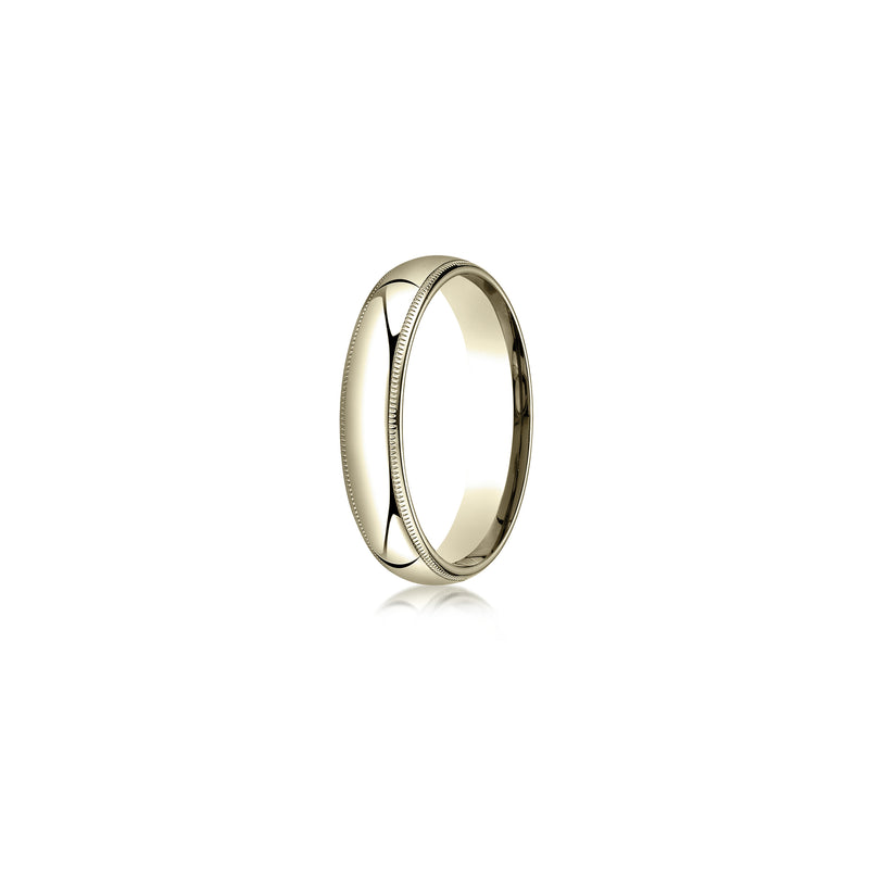Men's Classic Quarter Round Wedding Band With Milgrain image 5