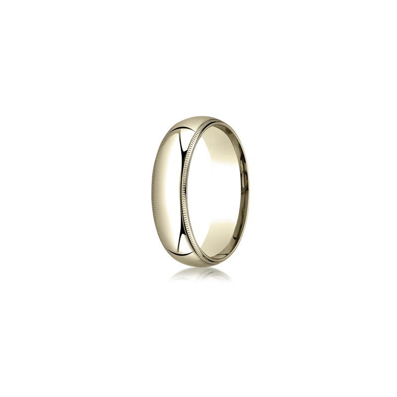 Men's Classic Quarter Round Wedding Band With Milgrain image 6