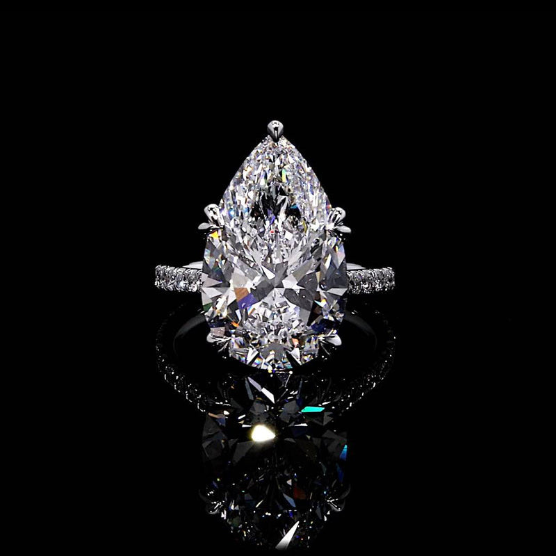 High Jewelry | Elle 9.78 CT Pear Cut Solitaire Engagement Ring Video