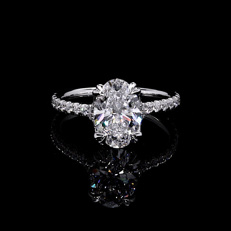 Precious Metal:18k White Gold;Cut Shape:Oval