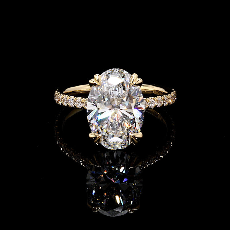 Precious Metal:18k Yellow Gold;Cut Shape:Oval