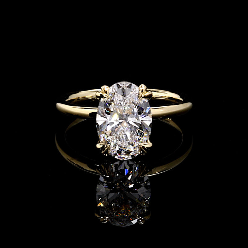 Precious Metal:18k Yellow Gold;Cut Shape:Oval