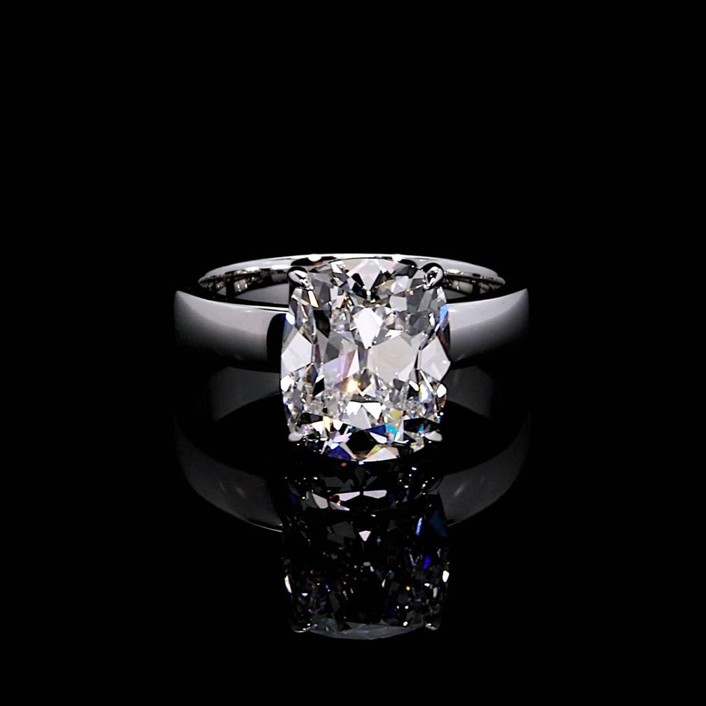 Hayden Antique Cushion Solitaire Lab Diamond Engagement Ring