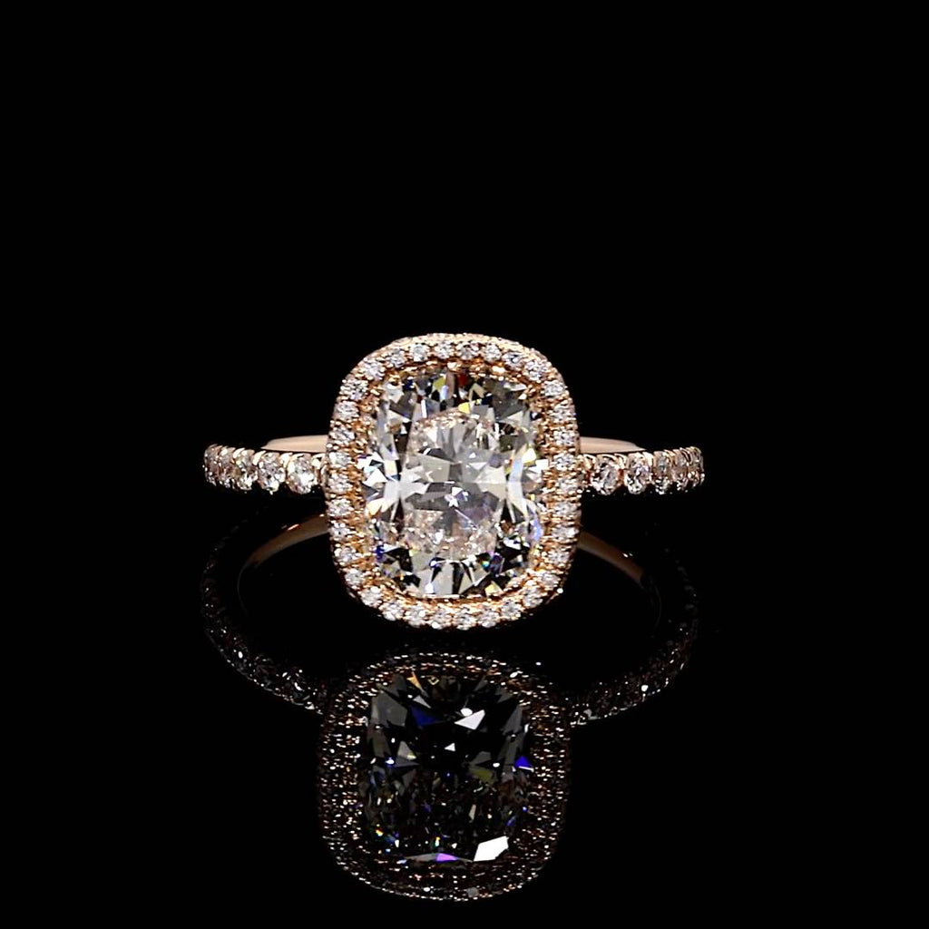 Alyssa Cushion Seamless Halo® Lab Diamond Engagement Ring Jean