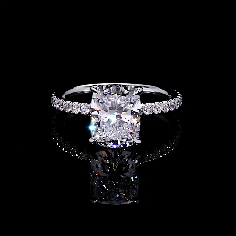 Audrey Cushion Solitaire Lab Diamond Engagement Ring image 1