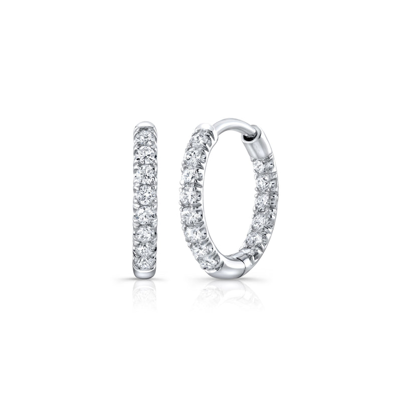 Audrey Inside Out Lab Diamond Pavé Huggies image 1