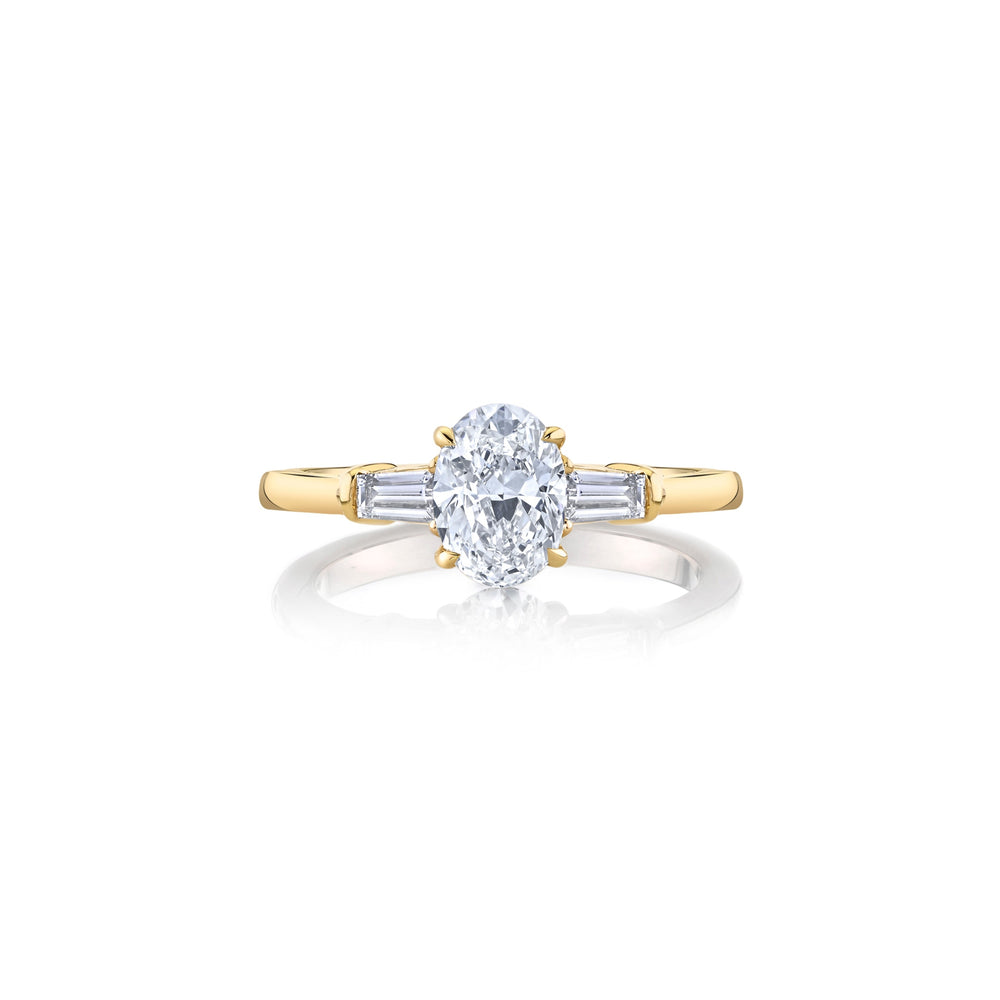 Baguette Love Diamond Ring 18K White Gold