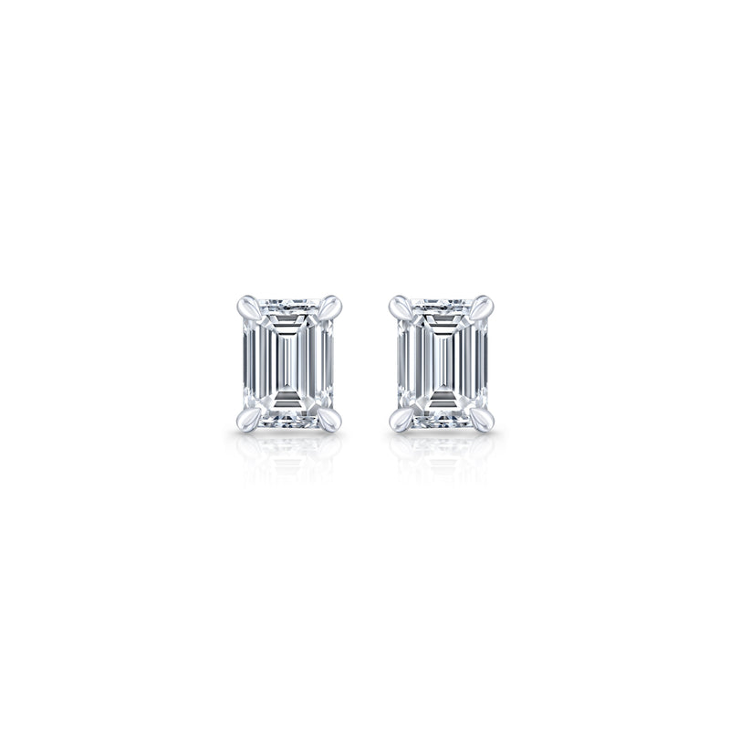 Chelsea Lab Diamond Emerald Studs image 1