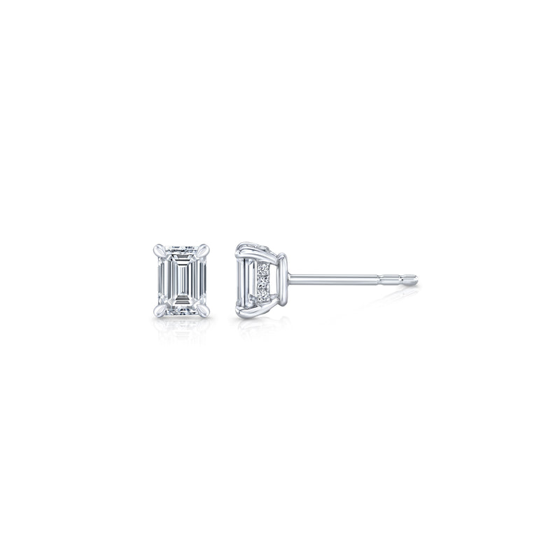 Chelsea Lab Diamond Emerald Studs image 6