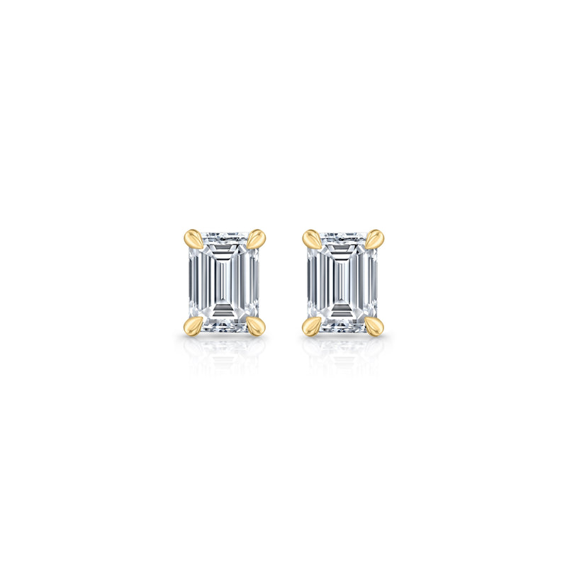 Chelsea Lab Diamond Emerald Studs image 2