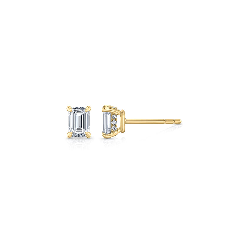 Chelsea Lab Diamond Emerald Studs image 8
