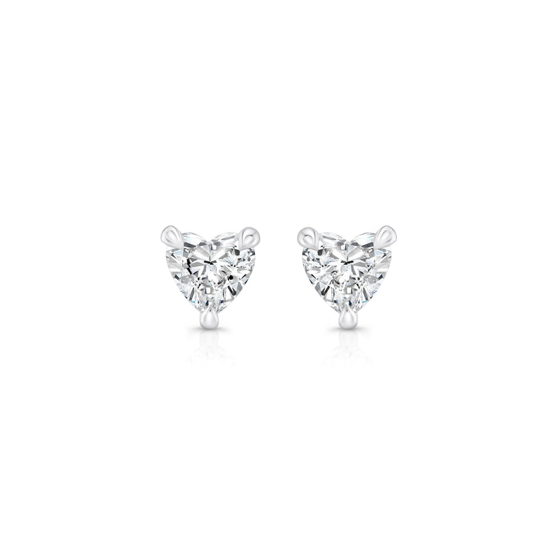 Chelsea Lab Diamond Heart Studs image 1