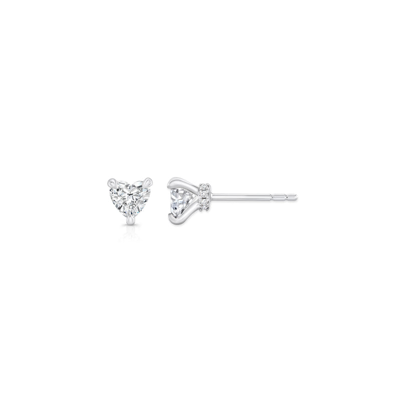 Chelsea Lab Diamond Heart Studs image 6