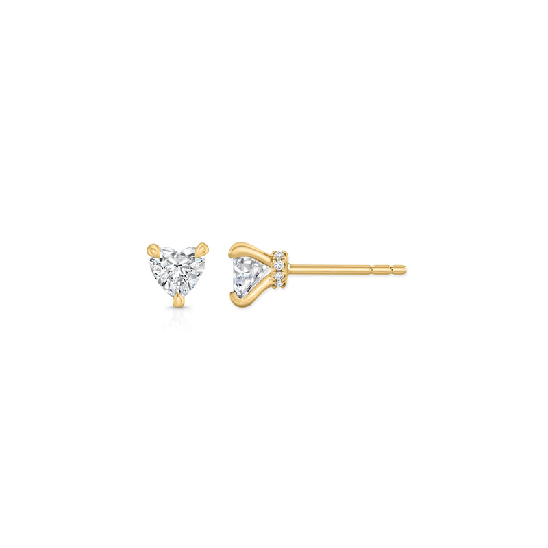 Chelsea Lab Diamond Heart Studs image 8