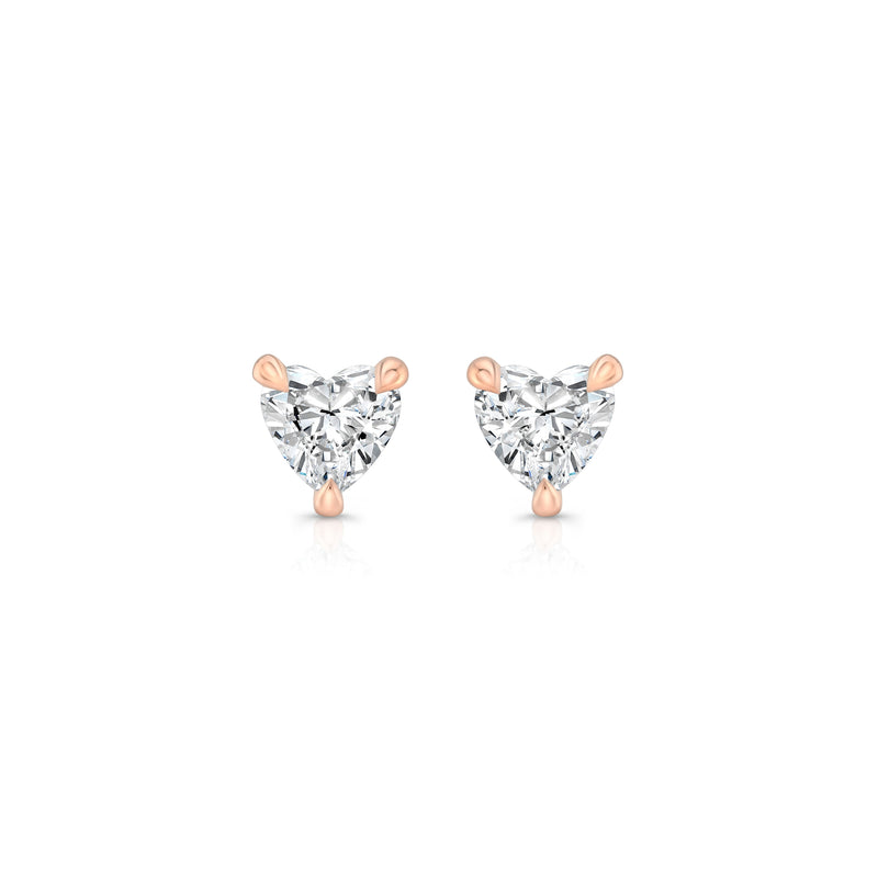 Chelsea Lab Diamond Heart Studs image 3