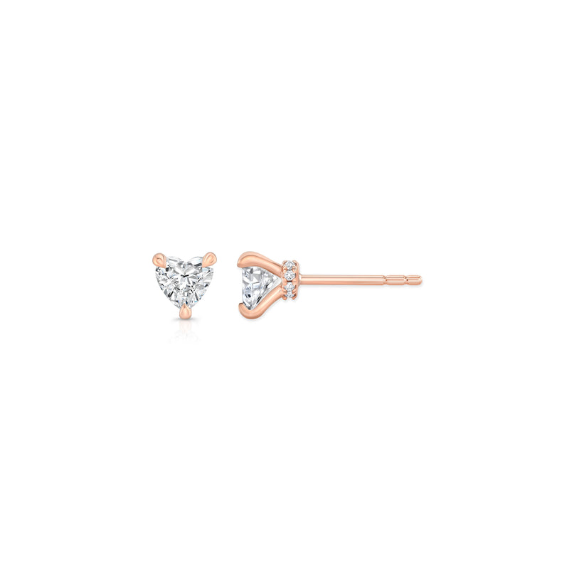 Chelsea Lab Diamond Heart Studs image 10