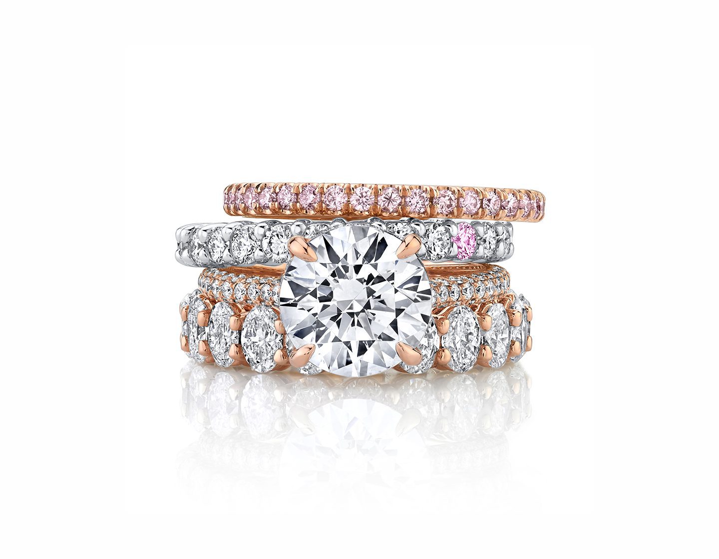 Jean Dousset Diamond Engagement Ring Stack