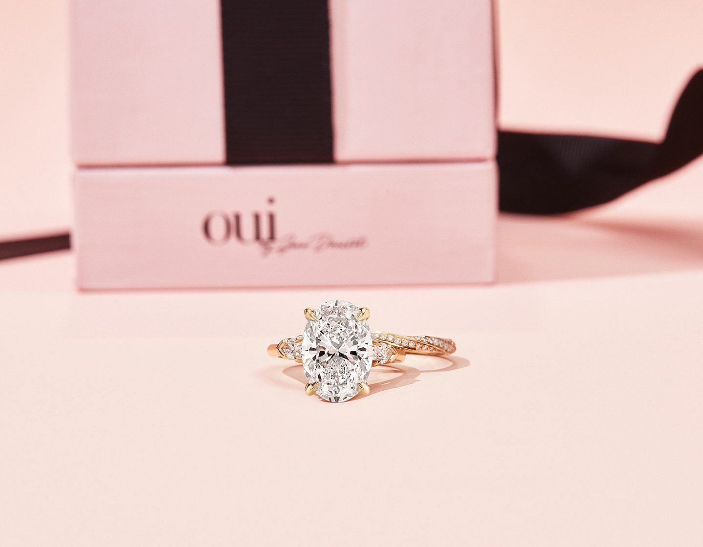 Oui by Jean Dousset Engagement Ring and Band Set with Packaging